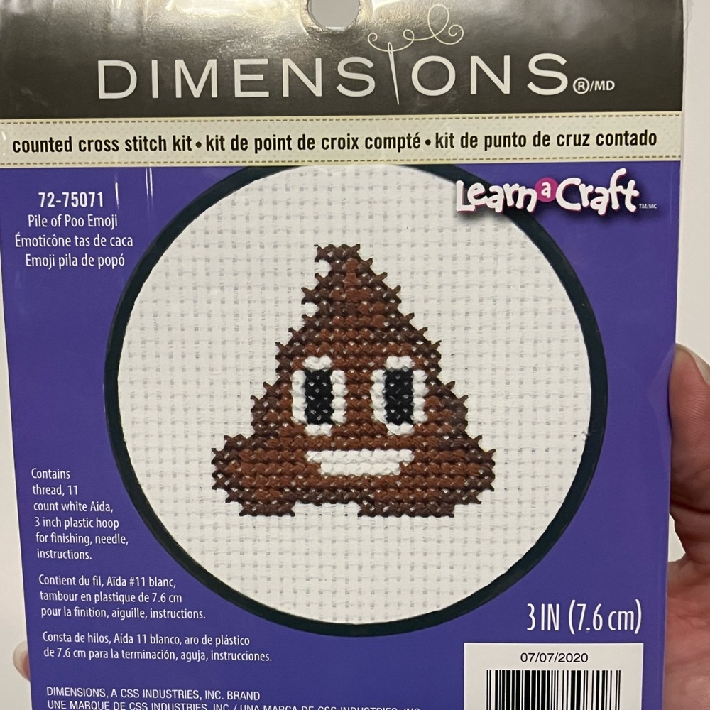 Dimensions Learn-a-Craft Pile of Poo Emoji Cross Stitch Kit